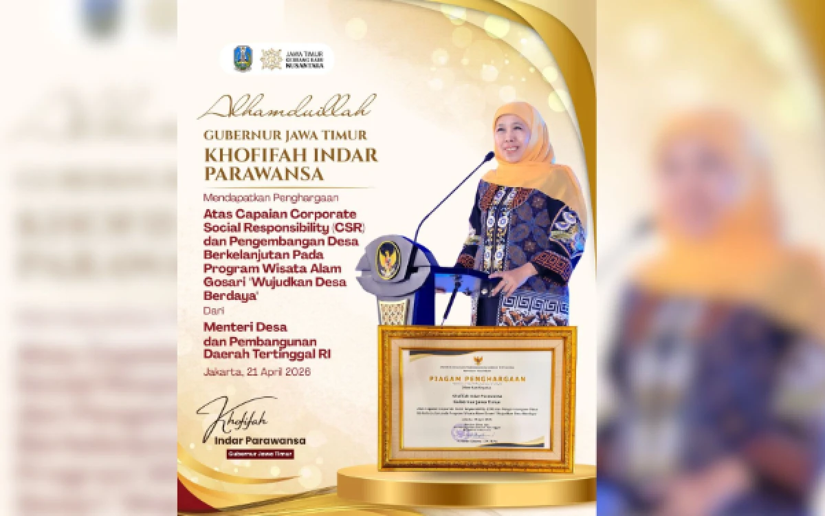 Thumbnail Berita - Terima Penghargaan CSR dan Desa Berkelanjutan 2026, Gubernur Khofifah Tekankan Sinergi Bangun Desa