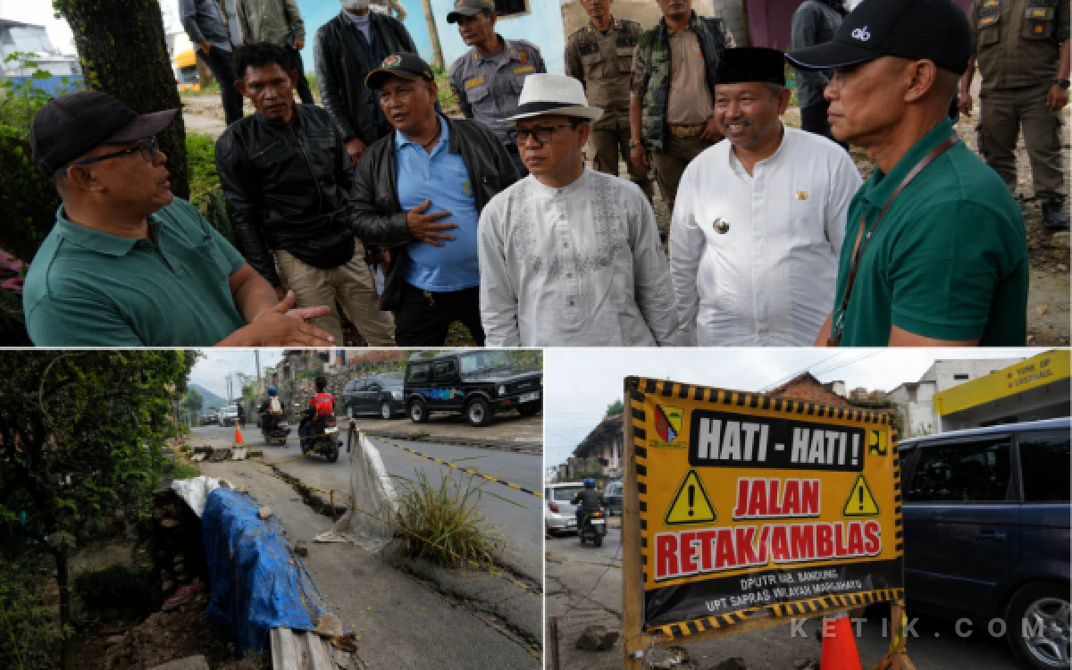 Thumbnail Berita - Jaga Keselamatan dan Mobilitas Warga, Bupati Bandung Instruksikan Perbaikan Segera Jalan Amblas