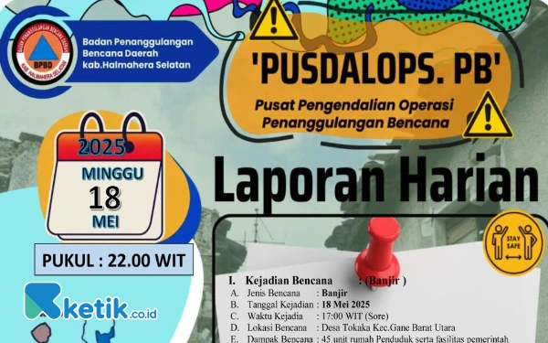 Thumbnail Update Terkini Banjir di Desa Tokaka Halmahera Selatan, BPBD PUPR dan DPRD Lakukan One The Spot