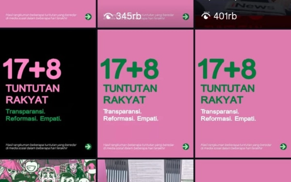 Thumbnail Banyak Warganet Ganti Foto Profil Hijau Pink, Ini Arti Gerakan 17+8 dan Asal-usulnya