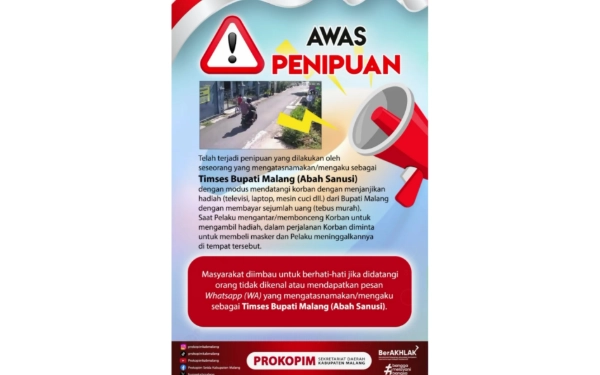 Thumbnail Waspada! Penipu Modus Ngaku Timses Bupati Malang Berkeliaran, 2 Orang Jadi Korban