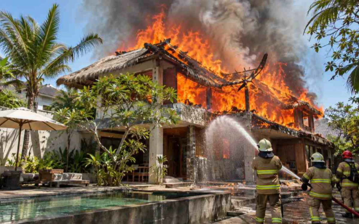Thumbnail Berita - Niat Usir Laba-Laba Pakai Api, Turis Nepal Malah Bakar Vila Rp2 Miliar di Bali